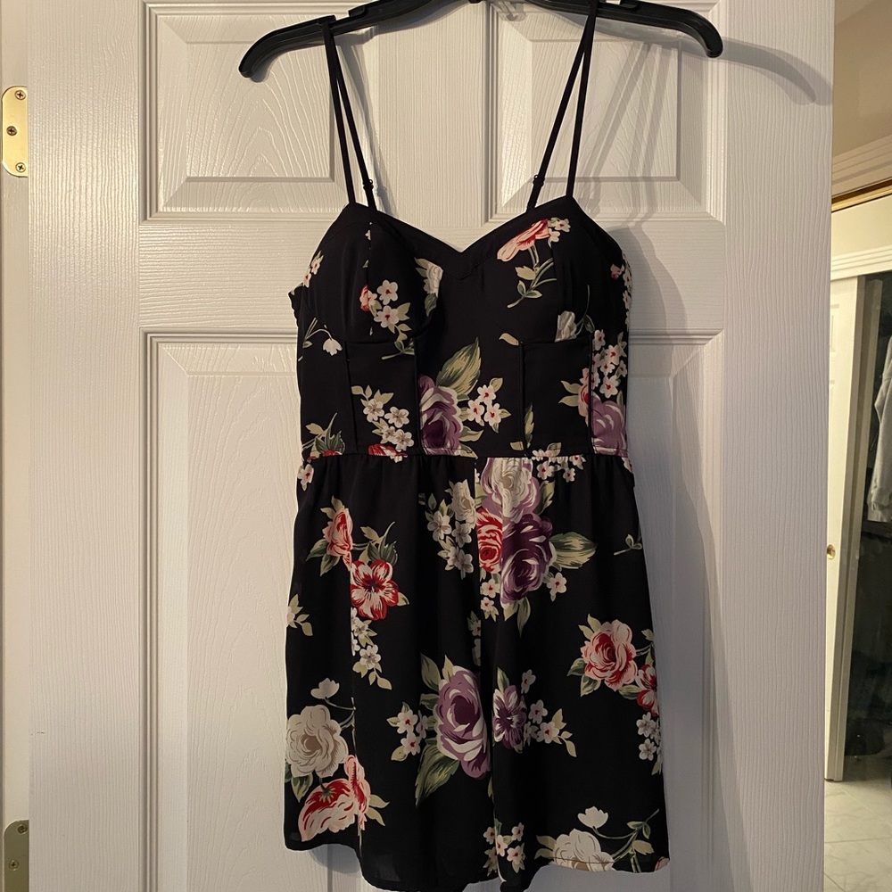 Black Floral Romper Size Small